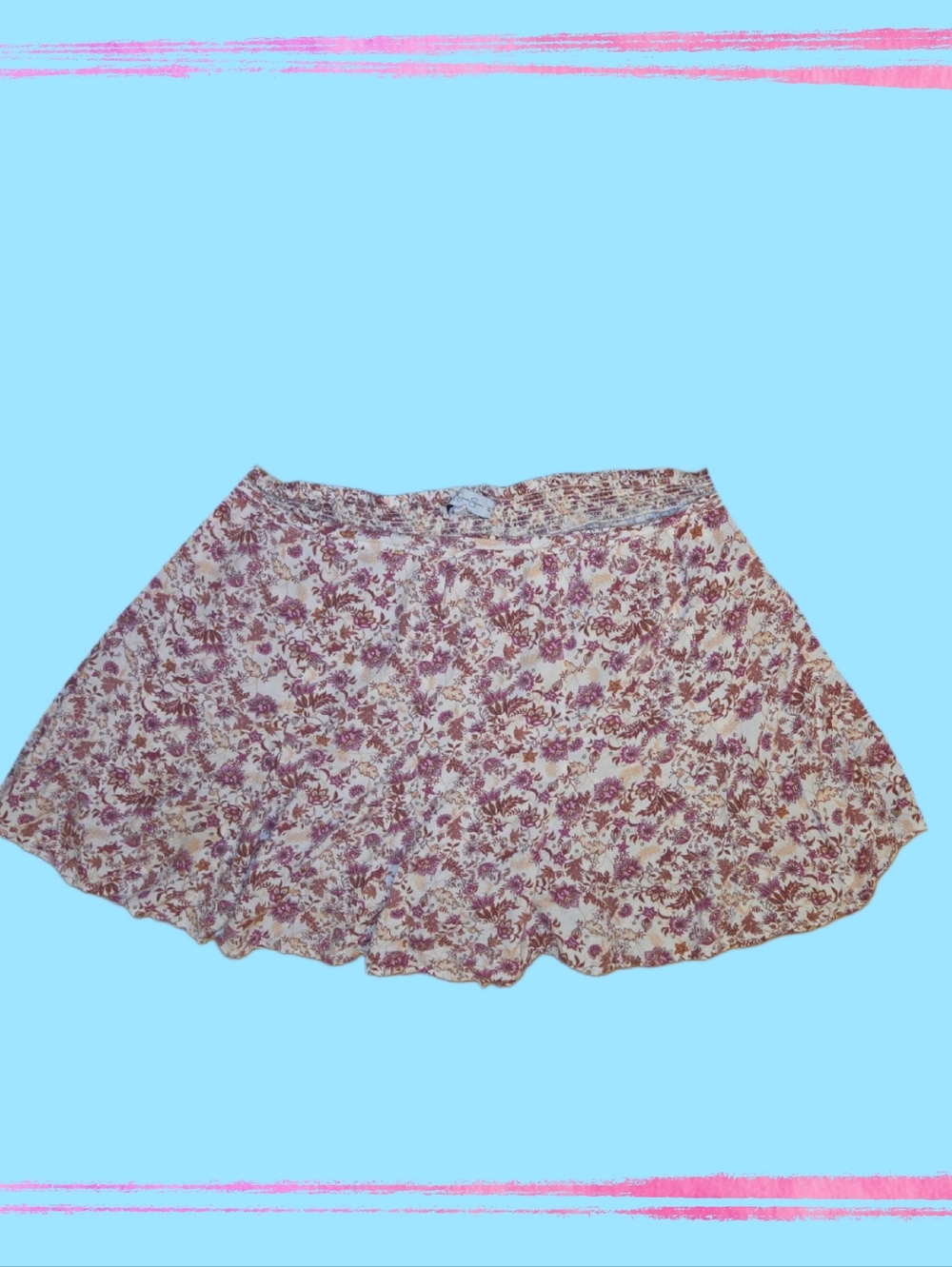 Jessica Simpson Cream Skirt with Mauve Floral Print